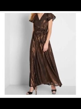 modcloth Your Time to Shine dress bronze long